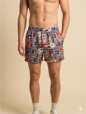 Vintage Golf Themed Silk Boxers Shorts - Large